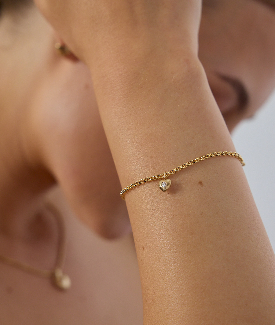 Tiny Heart Talisman Stone Bracelet