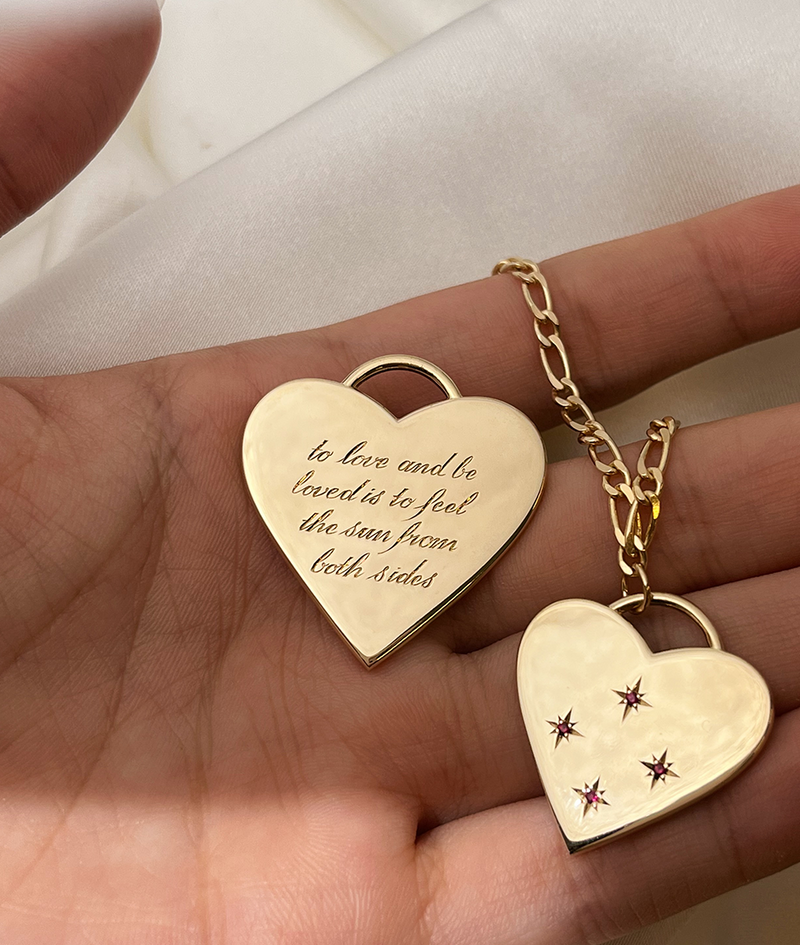 Large With Great Love Pendant - Engraved