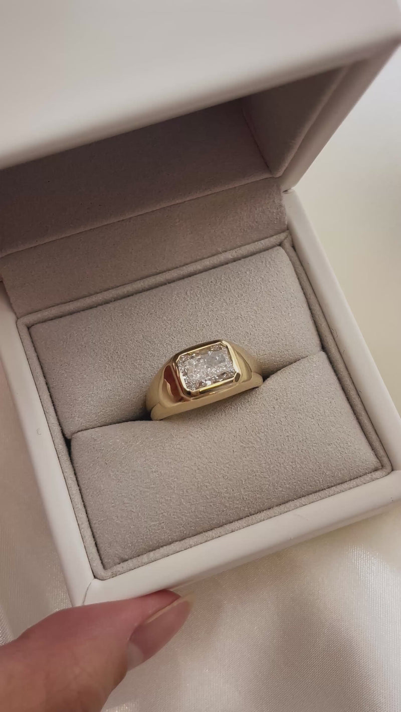 Bezel Set Radiant Diamond Jupiter Ring