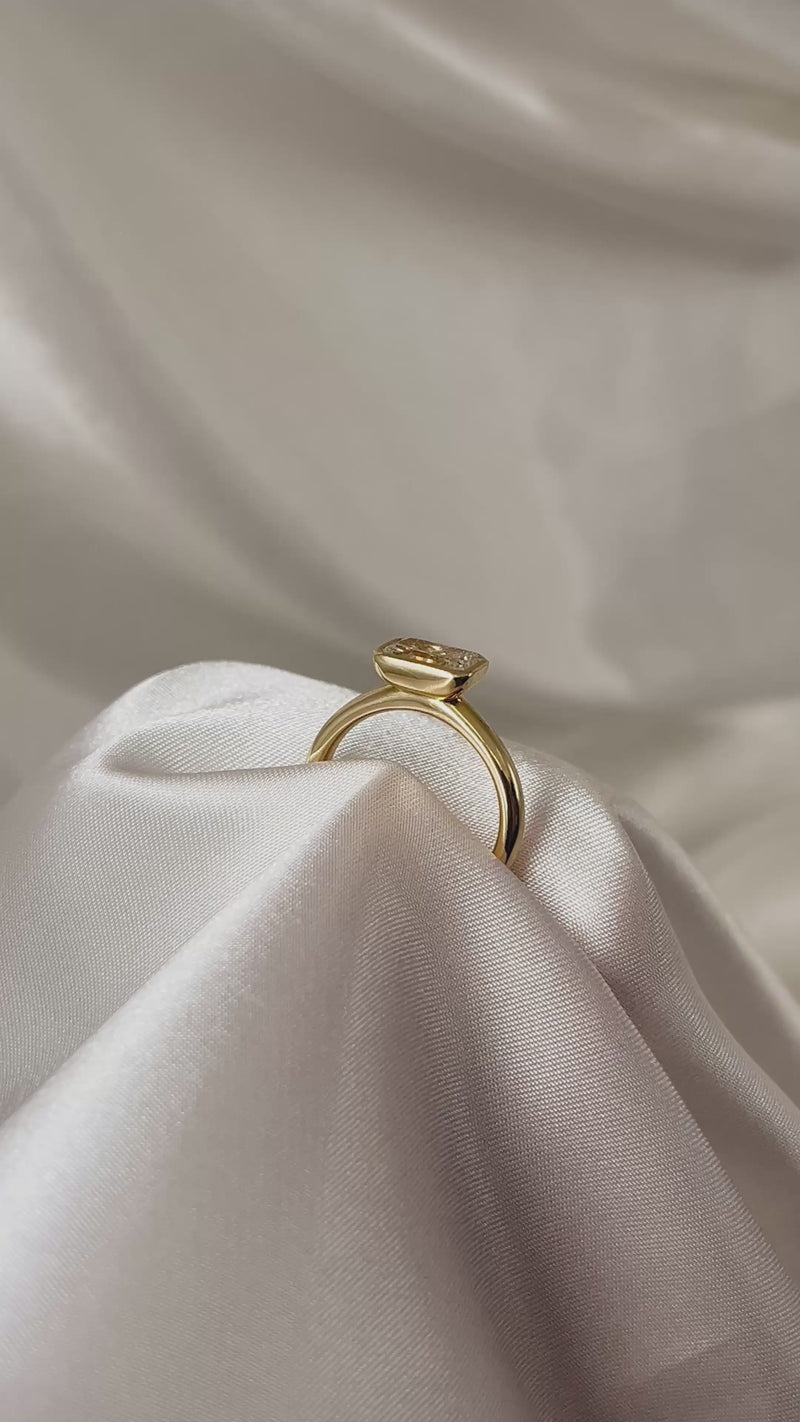 East-West Radiant Diamond Solitaire