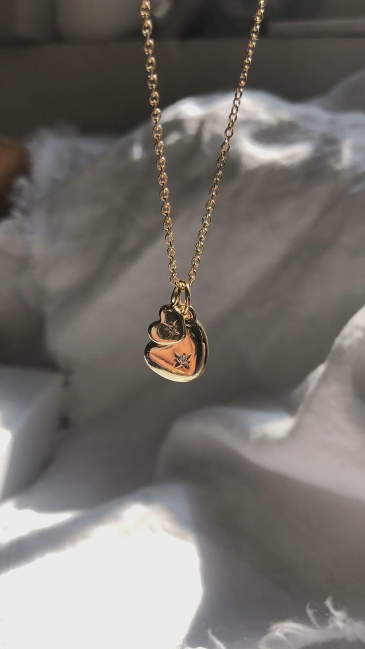 Load video: Mama &amp; Baby Heart necklace
