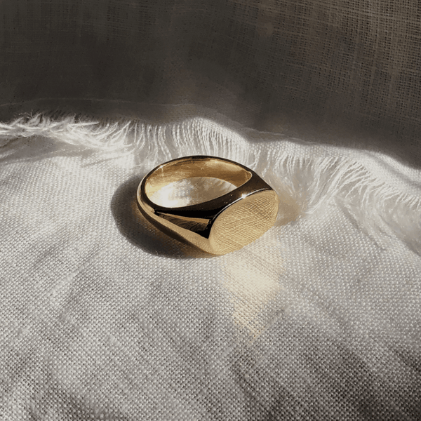 Signet wedding top ring mens
