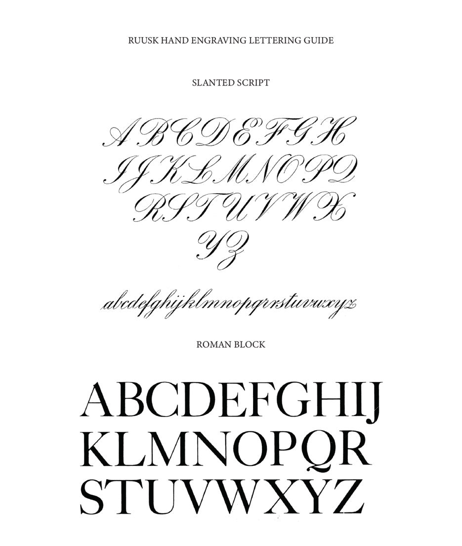 Hand engraving fee (single letter) – RUUSK