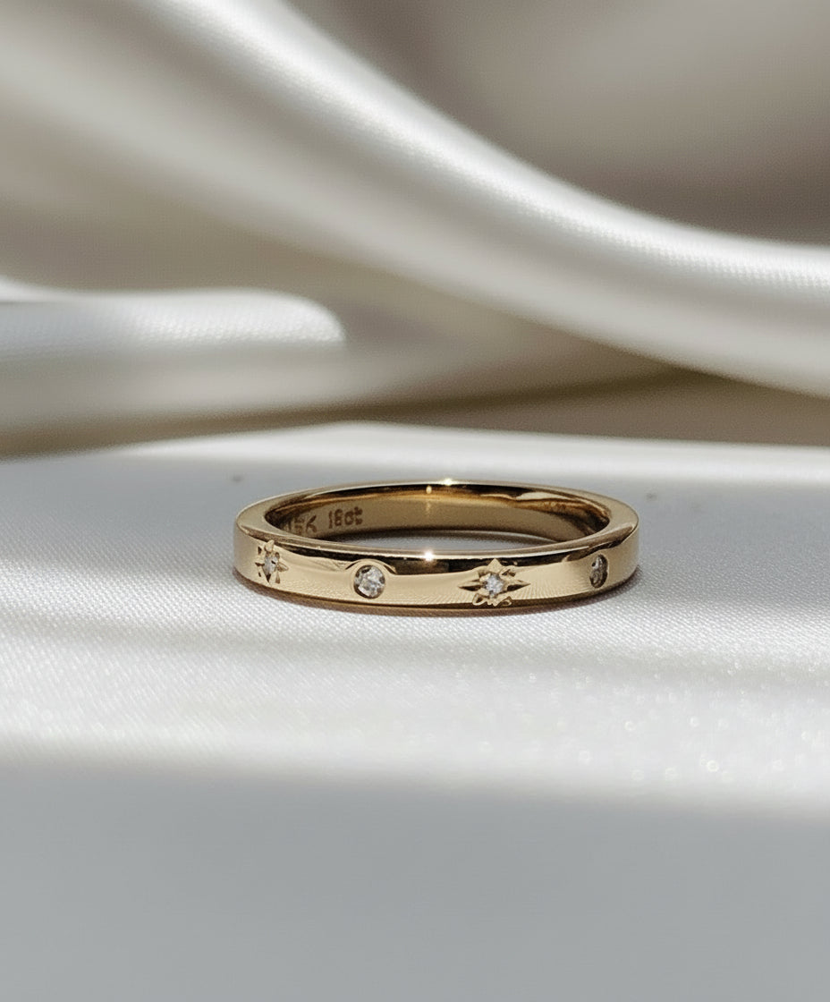 Moon & Stars Thin Square ring - RUUSK