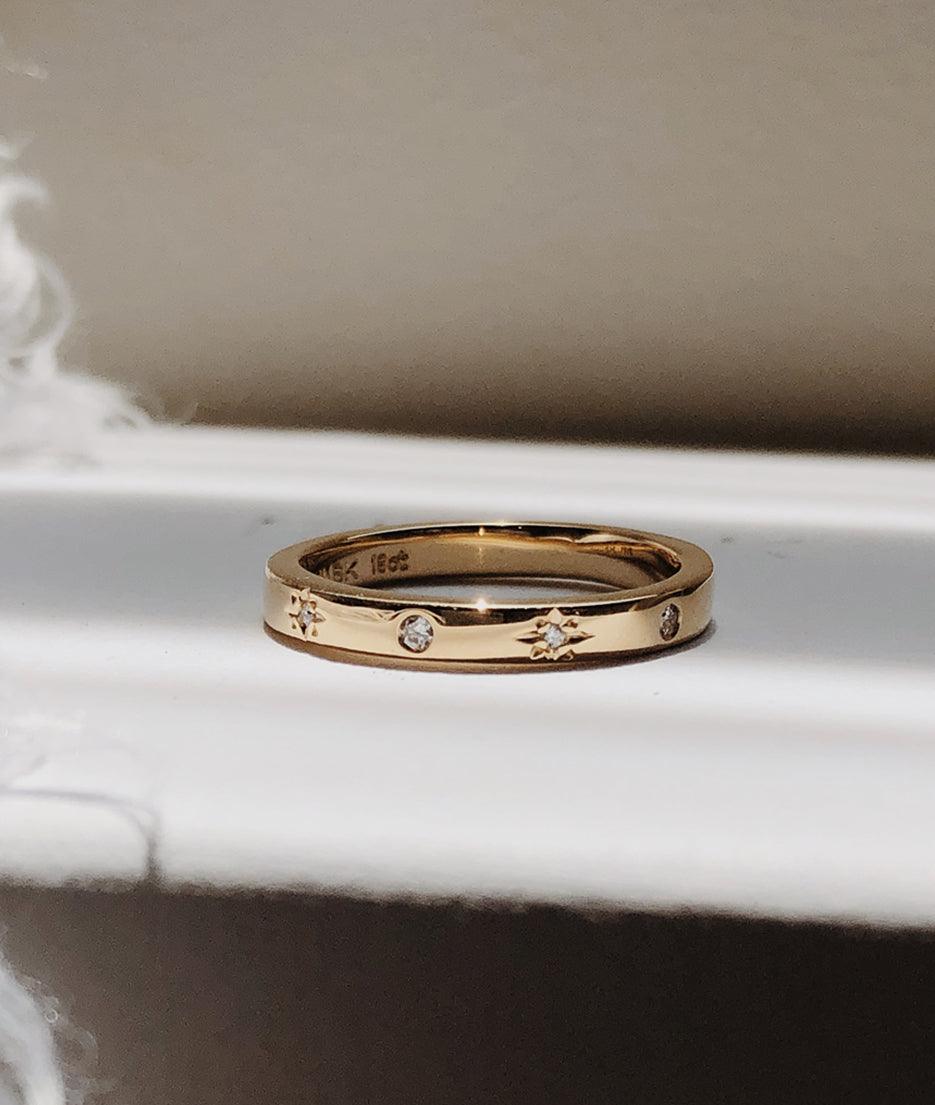Moon & Stars Thin Square ring - RUUSK
