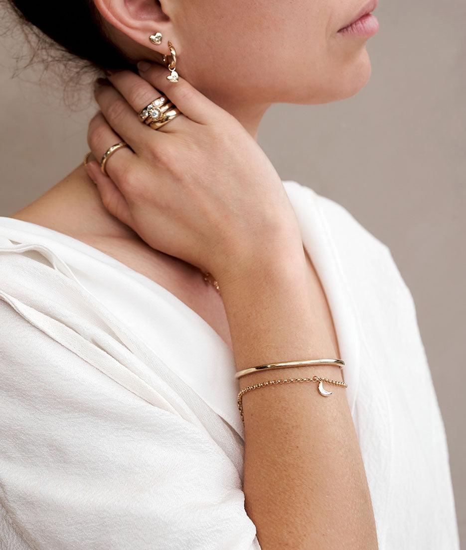 Tiny Moon Charm bracelet - RUUSK