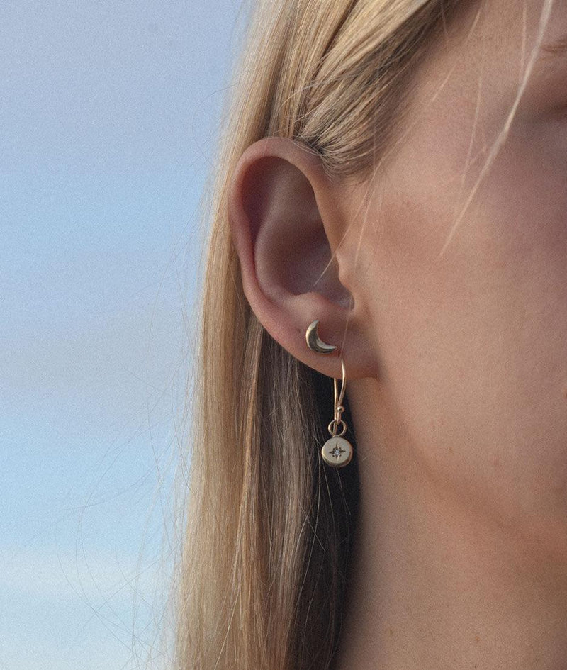 Tiny Moon Stud earrings - RUUSK