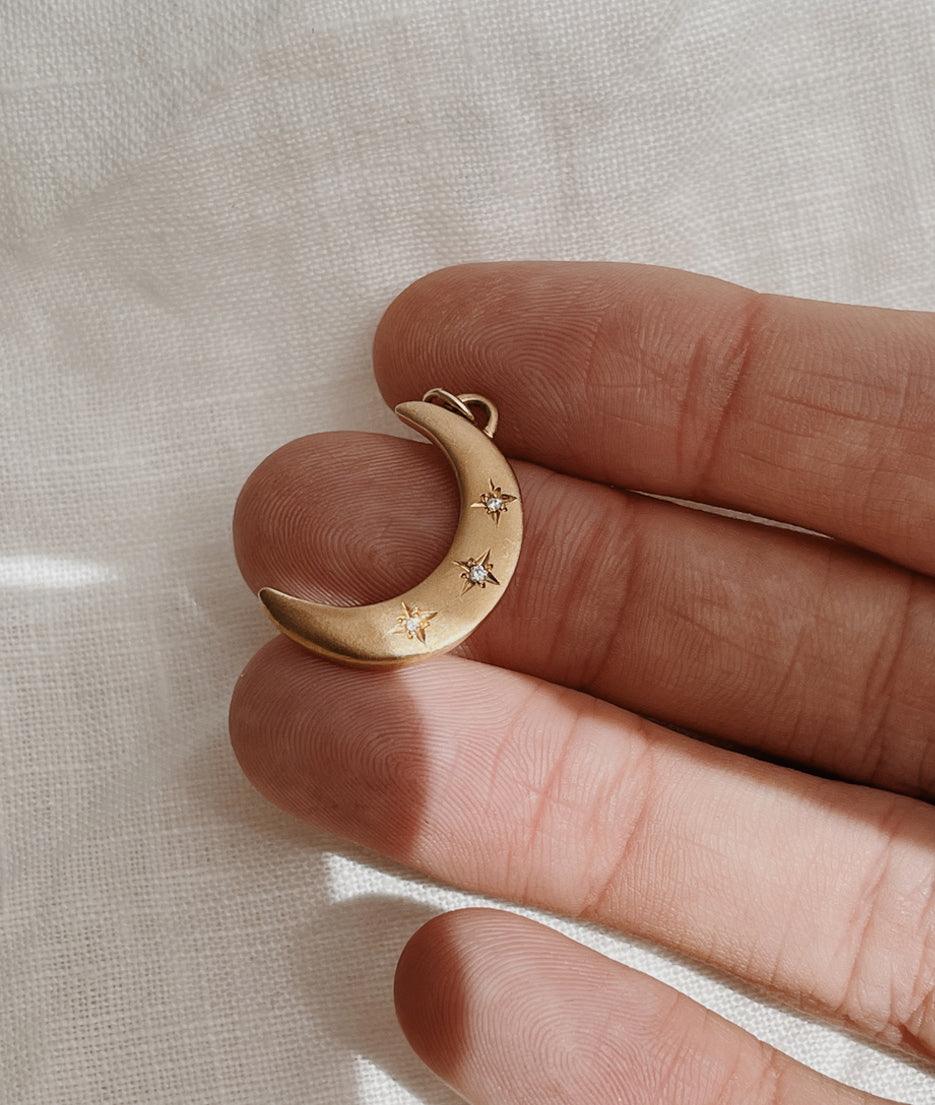 Crescent Moon & Stars Pendant (without chain) - RUUSK