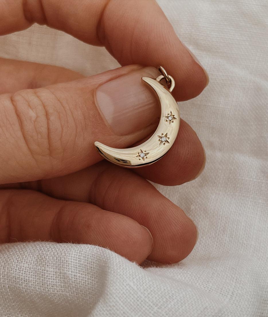 Crescent Moon & Stars Pendant (without chain) - RUUSK