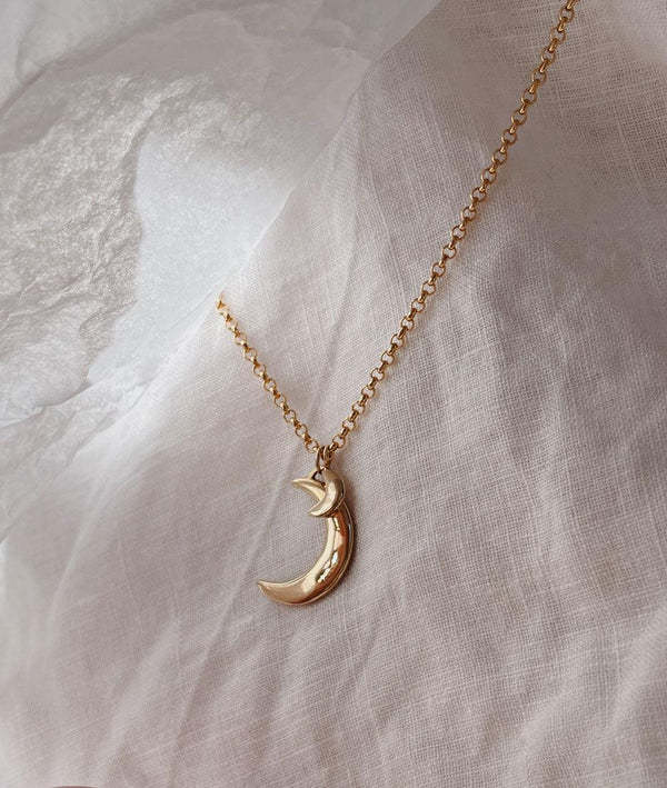 Crescent Moon & Tiny Moon necklace - RUUSK