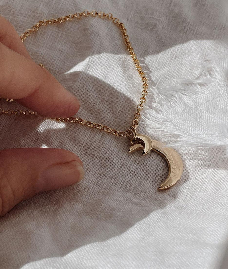 Crescent Moon & Tiny Moon necklace - RUUSK