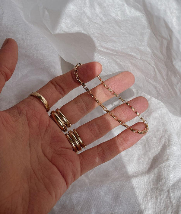 Yellow Gold Diamond Cut Bracelet Chain - RUUSK