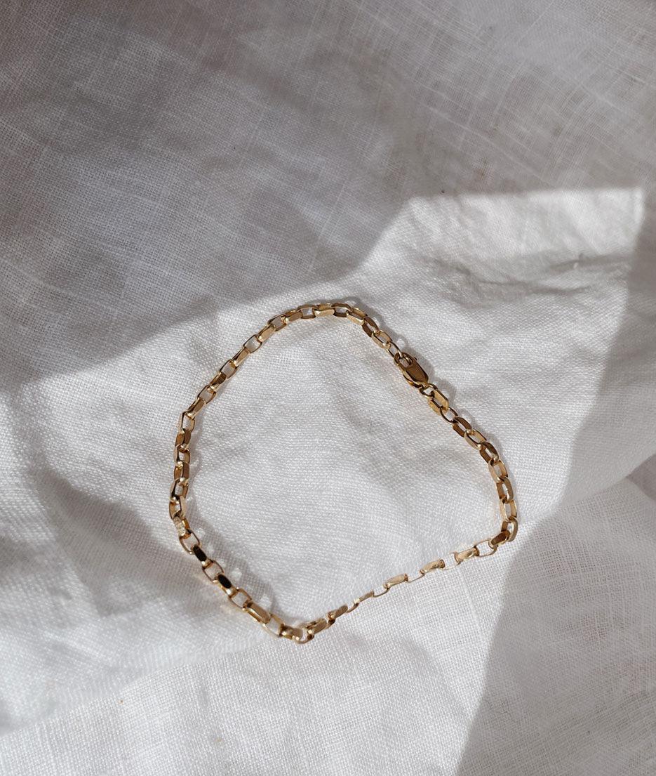 Yellow Gold Diamond Cut Bracelet Chain - RUUSK
