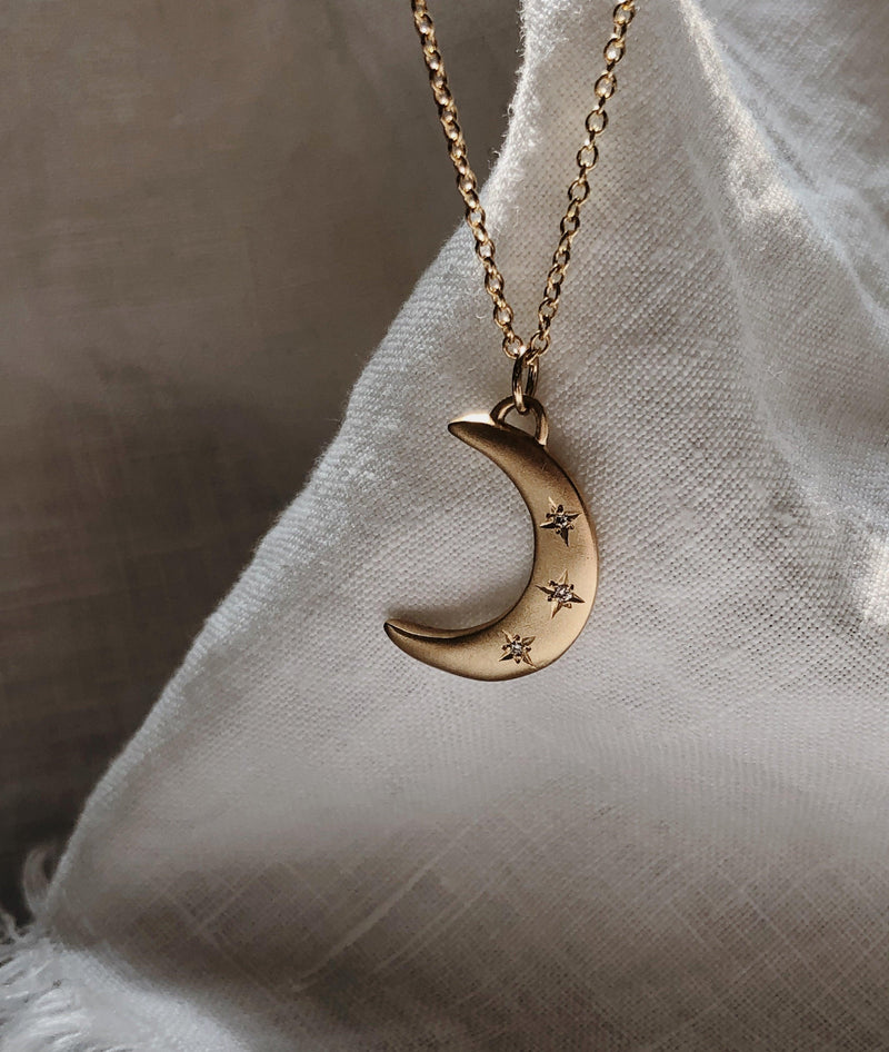 Crescent Moon & Stars necklace - RUUSK