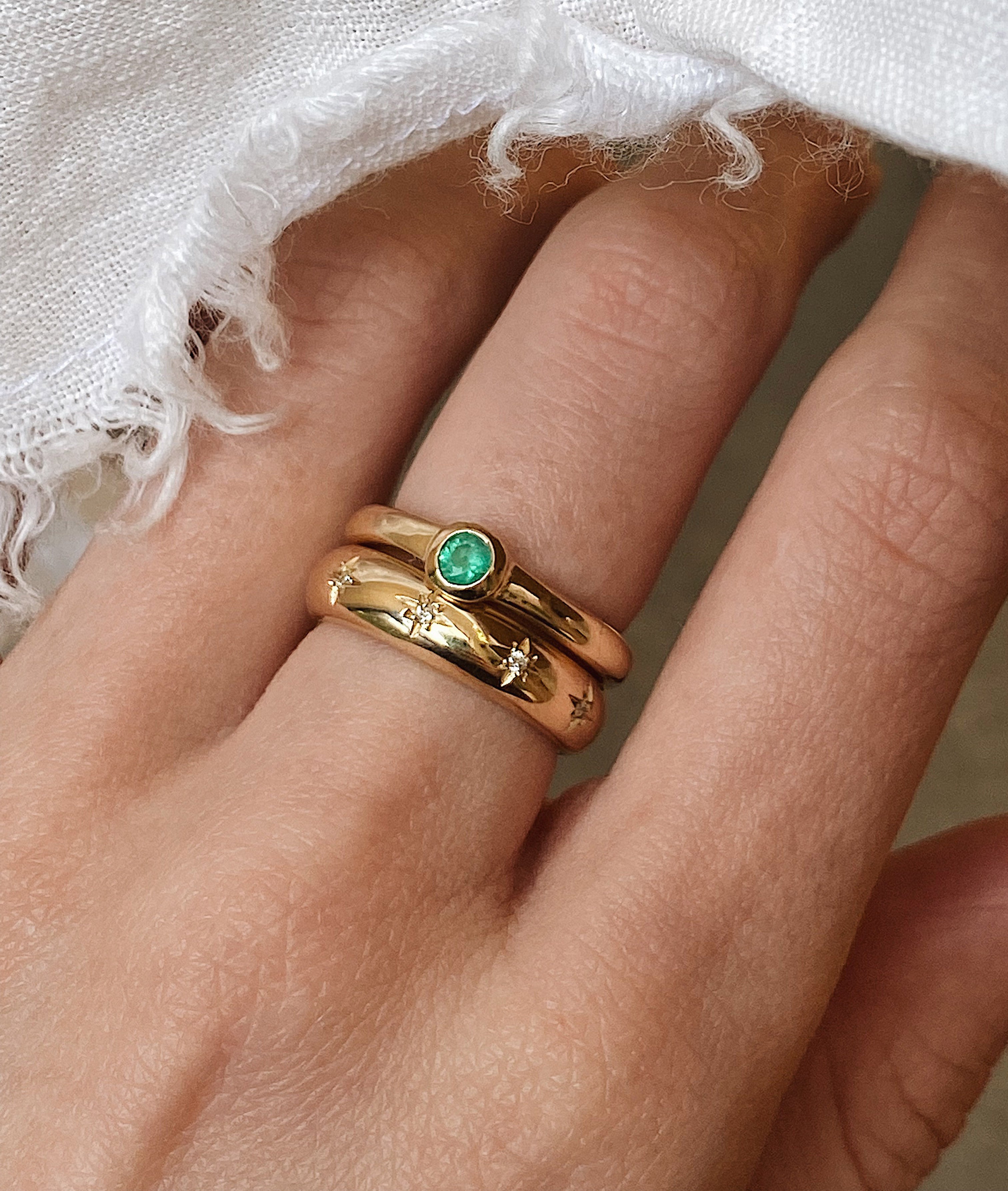 Emerald Mini Solitaire ring