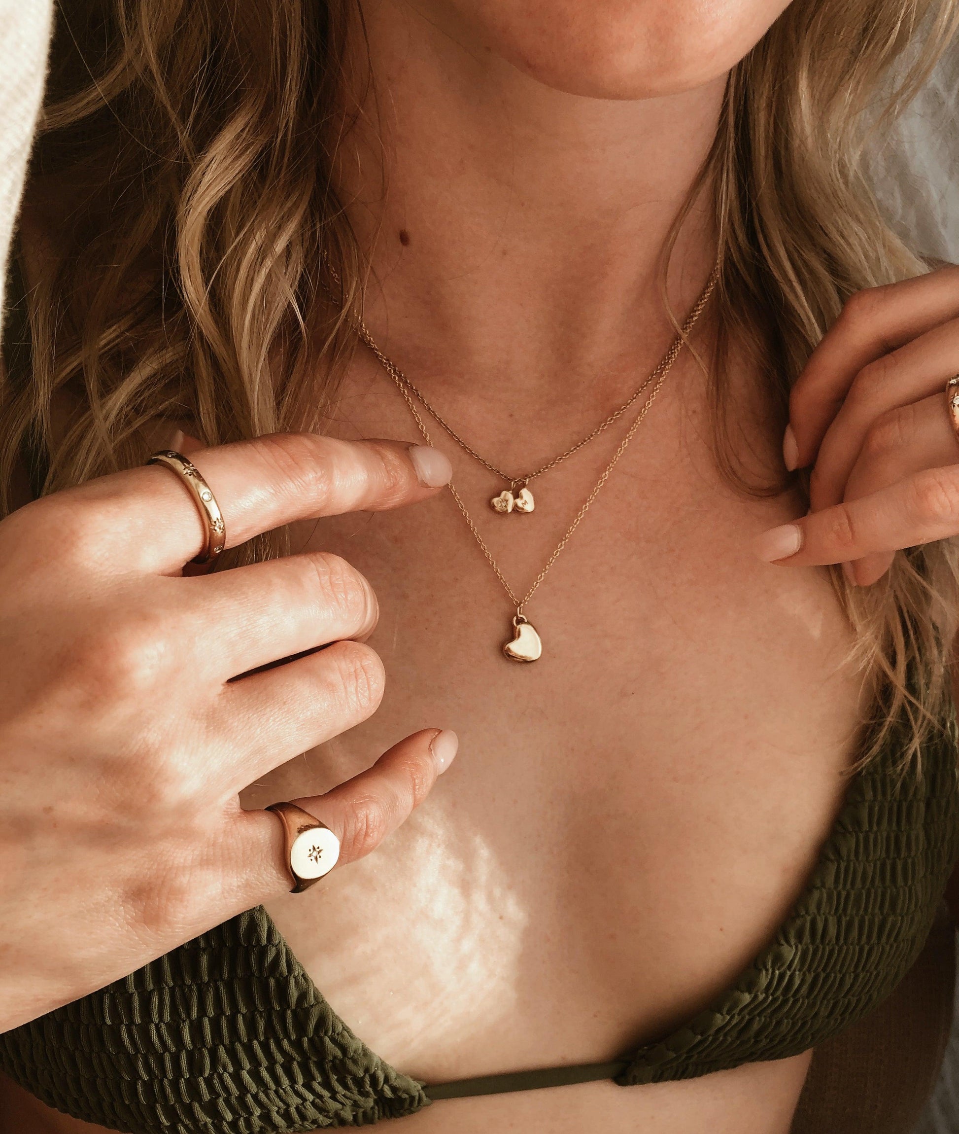 Yellow Gold Plain Heart of Gold necklace - RUUSK