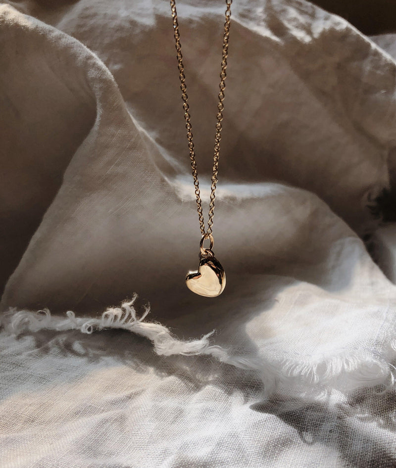 Yellow Gold Plain Heart of Gold necklace - RUUSK