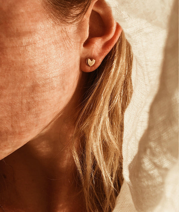 Plain Heart of Gold Stud earrings - RUUSK