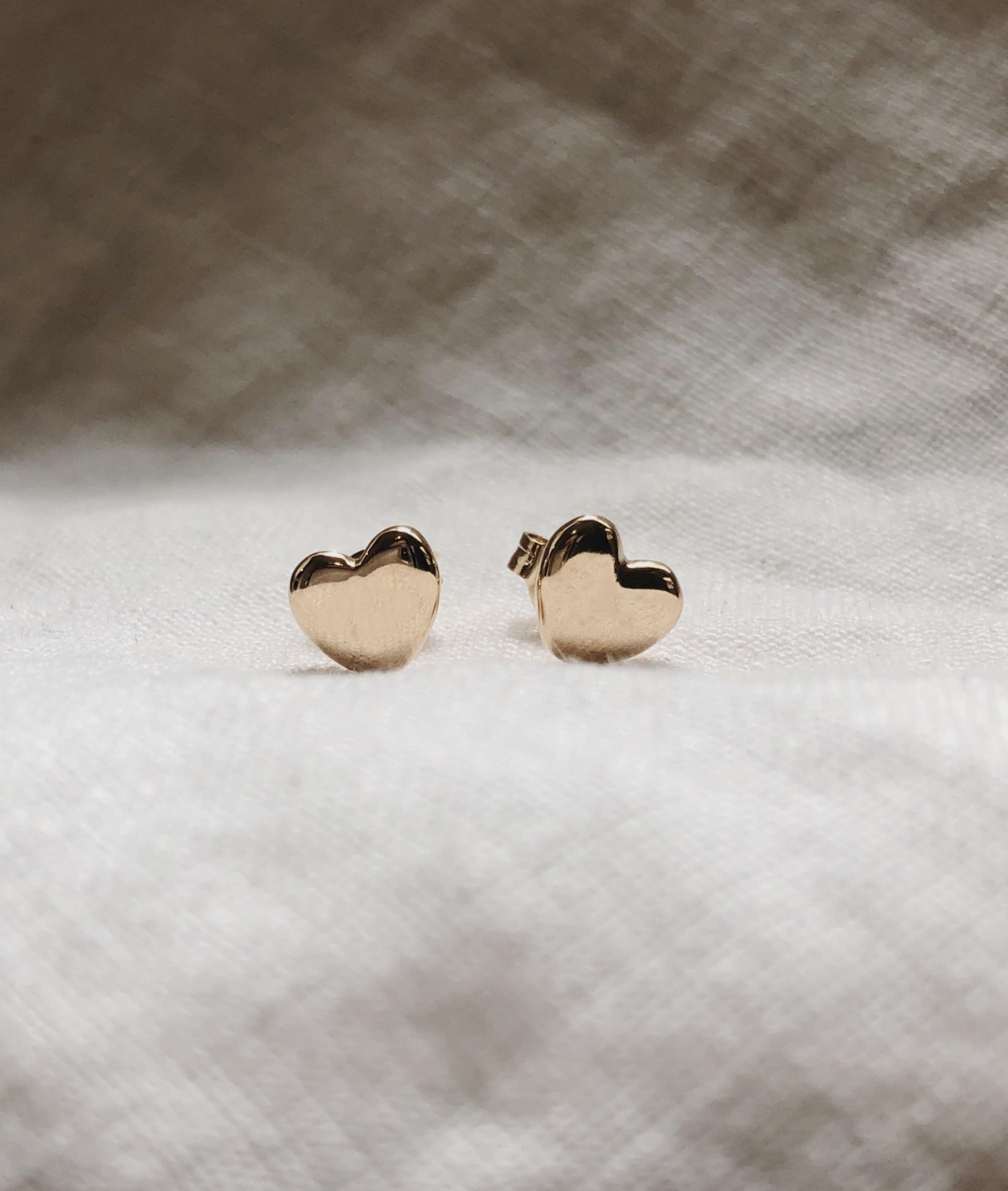 Plain Heart of Gold Stud earrings - RUUSK