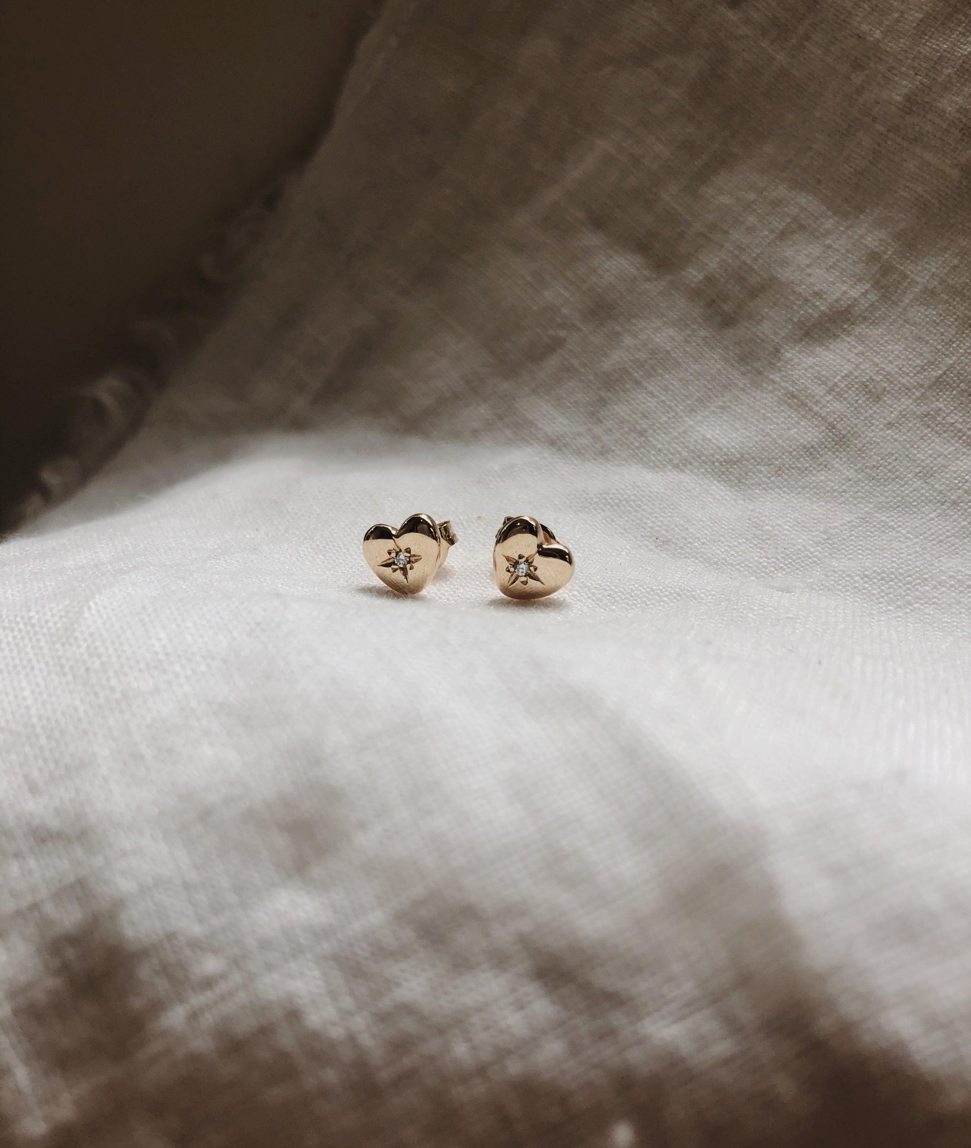 Yellow Gold Heart of Gold Stud earrings - RUUSK
