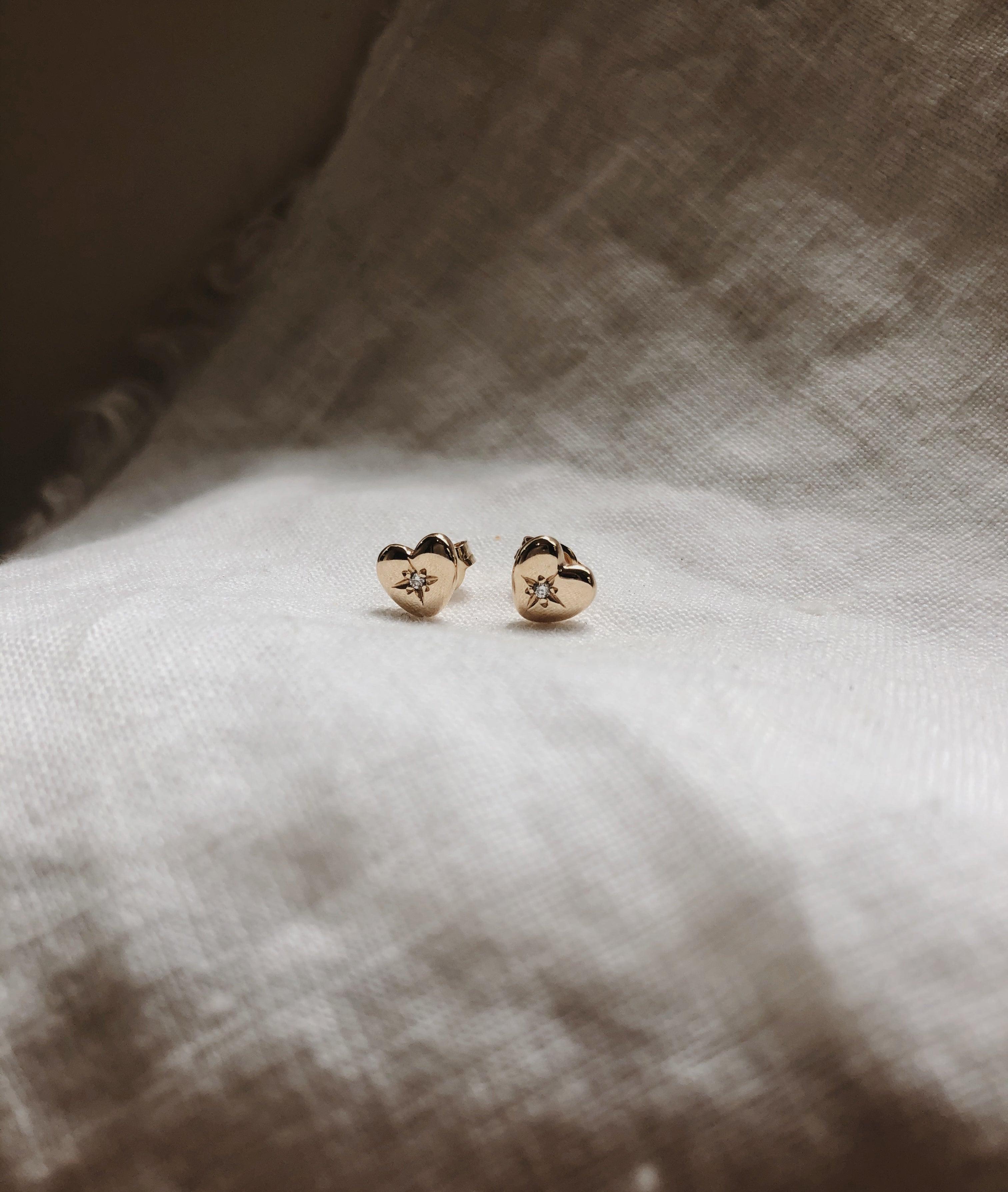 Yellow Gold Heart of Gold Stud earrings - RUUSK