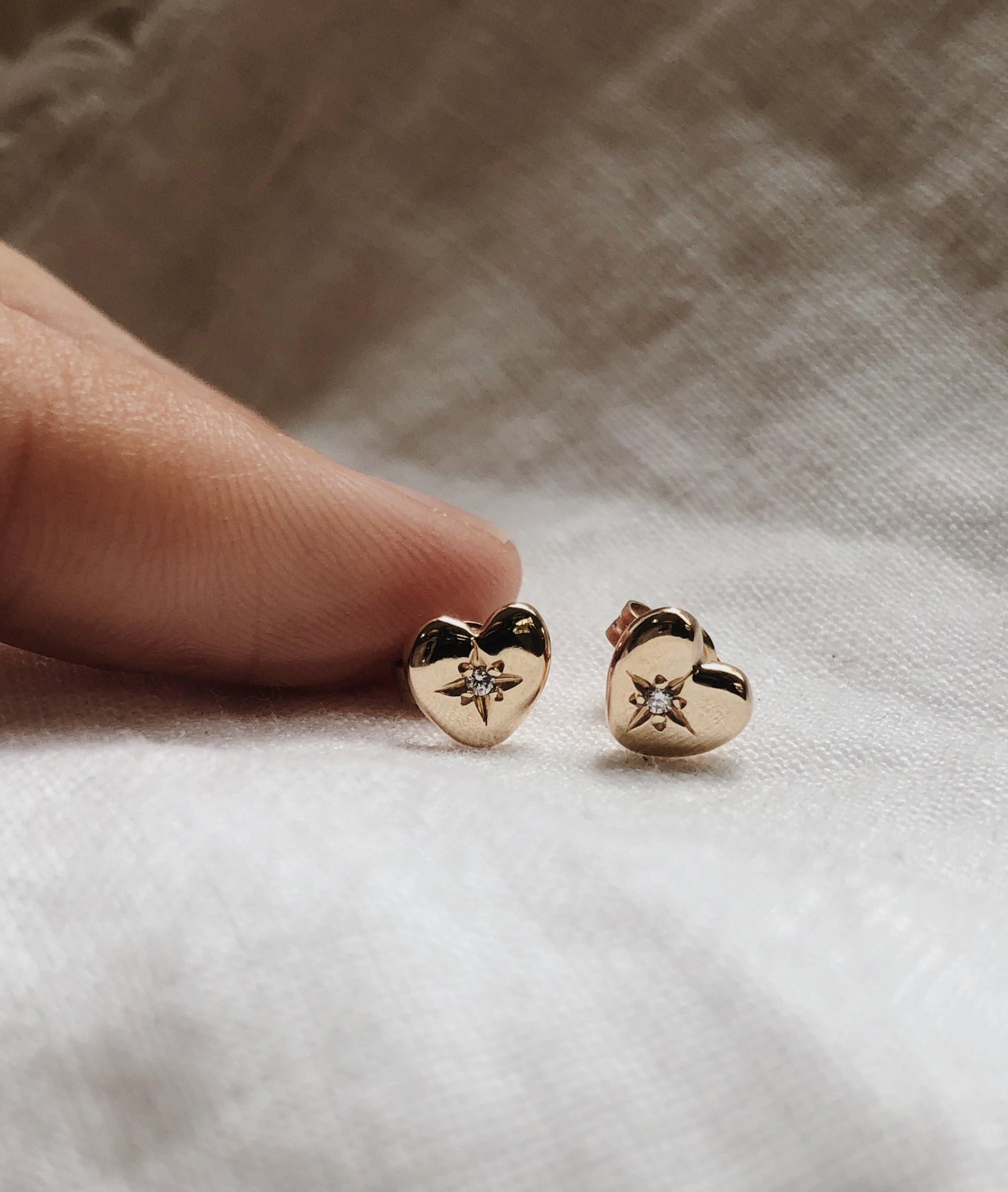 Yellow Gold Heart of Gold Stud earrings - RUUSK