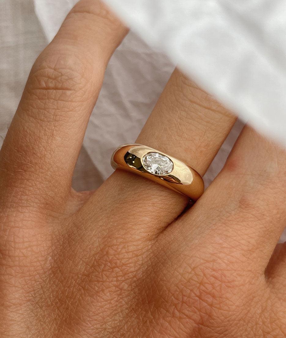 Oval Diamond Wide Organic ring - RUUSK
