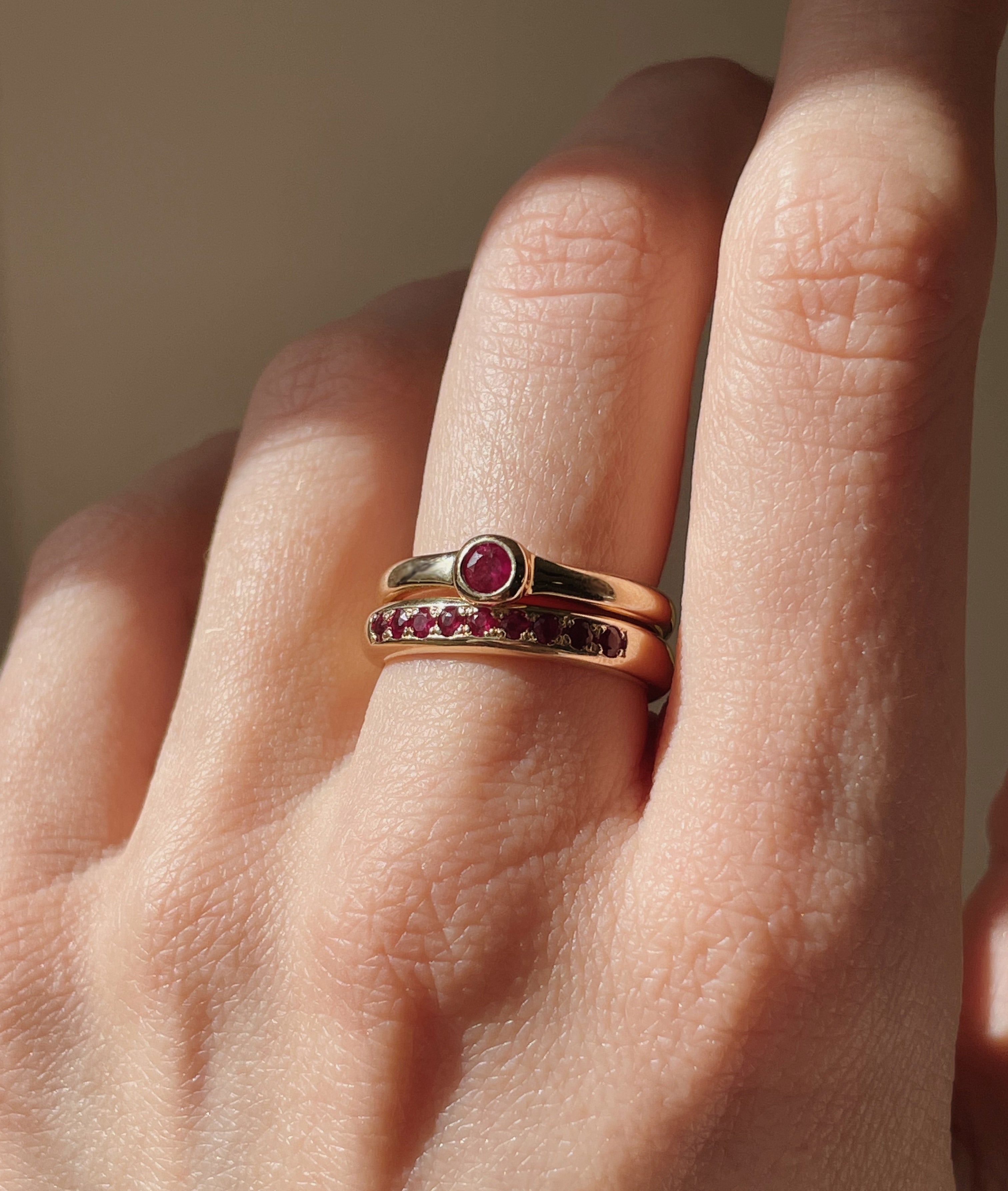 Ruby Mini Solitaire ring