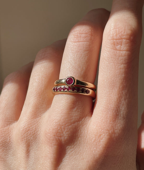 Ruby Mini Solitaire ring