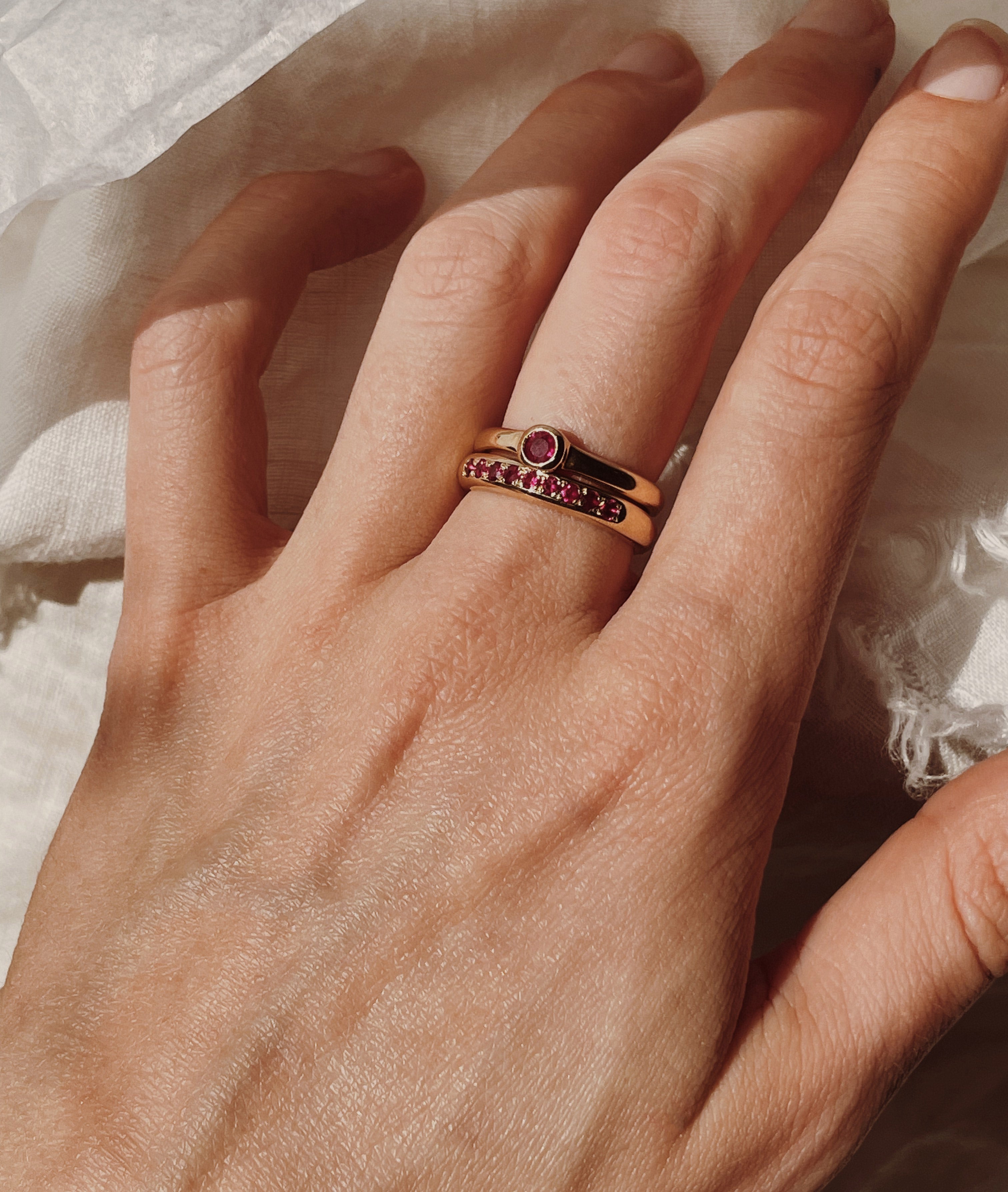 Ruby Mini Solitaire ring
