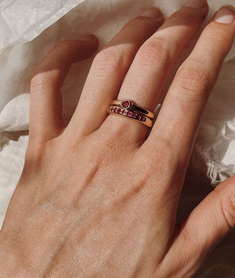 Ruby Mini Solitaire ring
