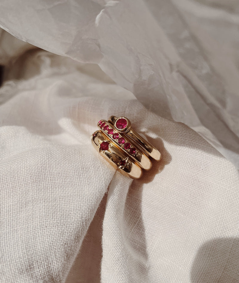 Ruby Mini Solitaire ring