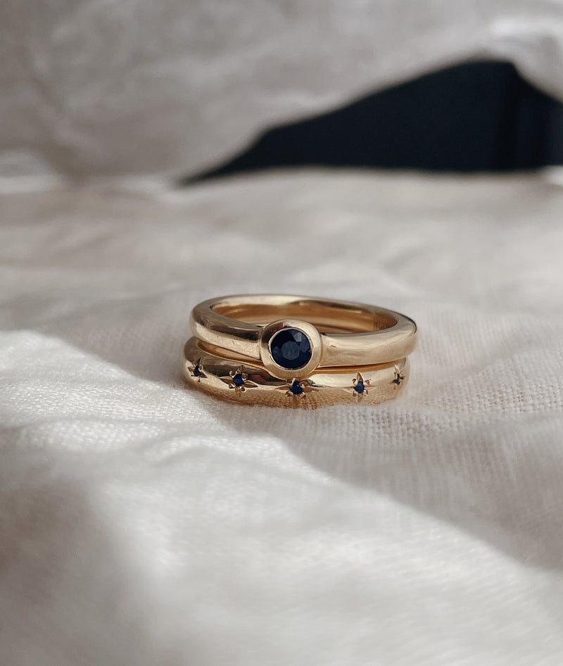 Sapphire Mini Solitaire ring