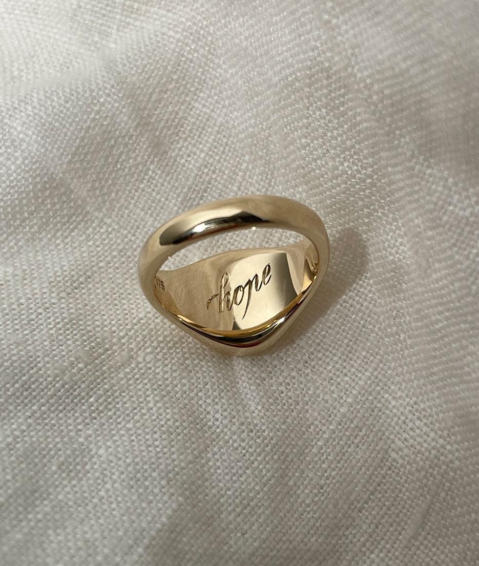 Hand Engraved Small Signet ring - RUUSK