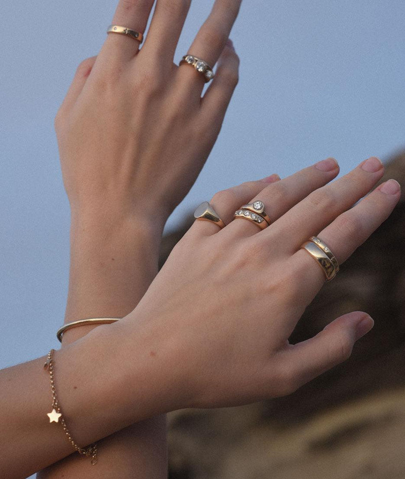 Tiny True North, Moon & Star Charm bracelet - RUUSK