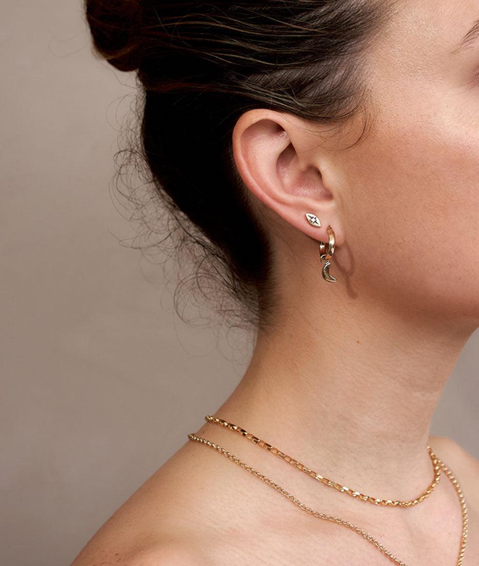 Yellow Gold Star-dust Stud earrings - RUUSK