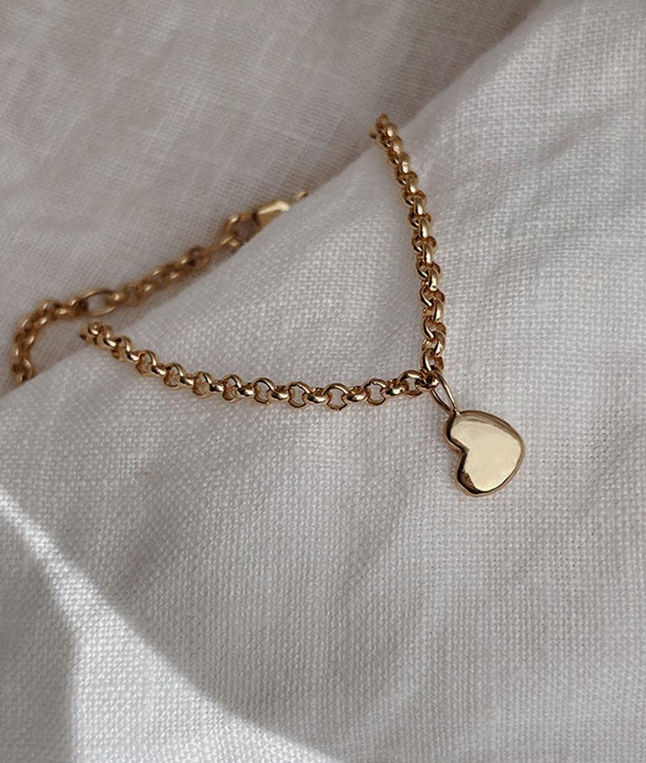 Tiny Heart of Gold Charm bracelet - RUUSK