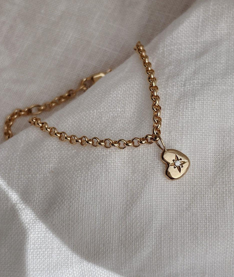 Tiny Heart of Gold Charm bracelet - RUUSK