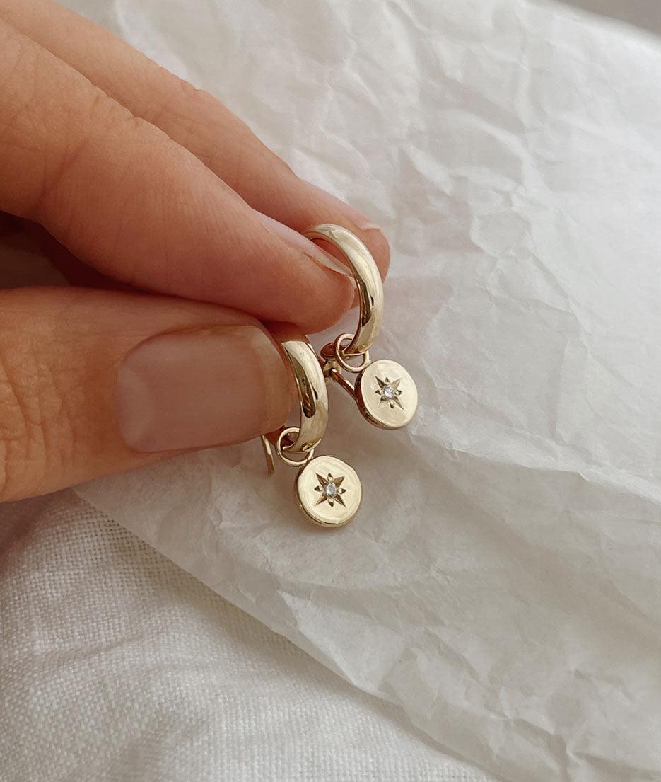 Tiny True North Hoop earrings - RUUSK