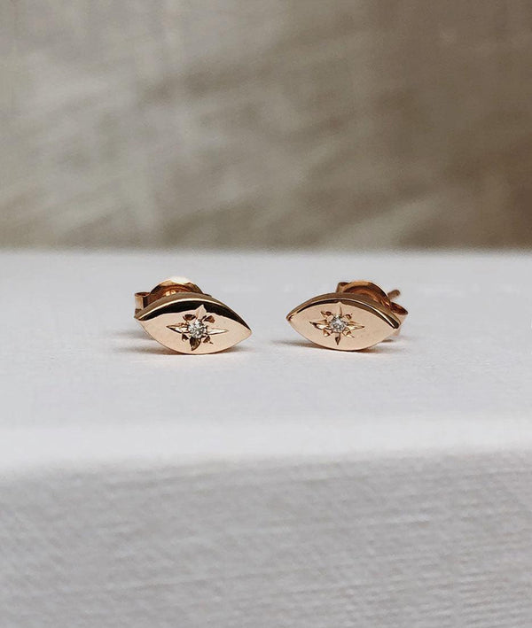 Rose Gold Star-dust Stud earrings - RUUSK