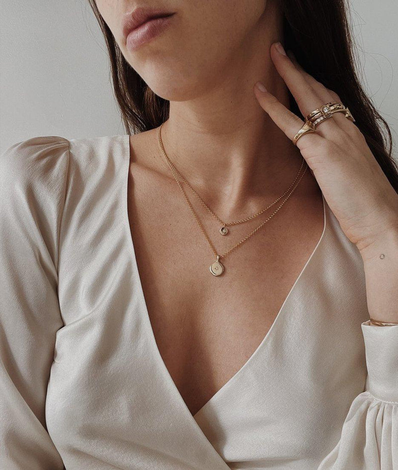 Yellow Gold Tiny True North necklace - RUUSK
