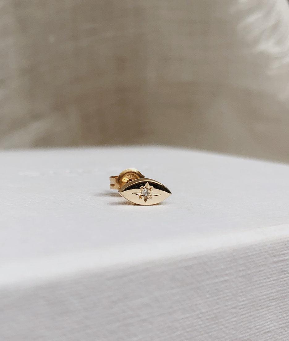Yellow Gold Star-dust Stud earrings - RUUSK