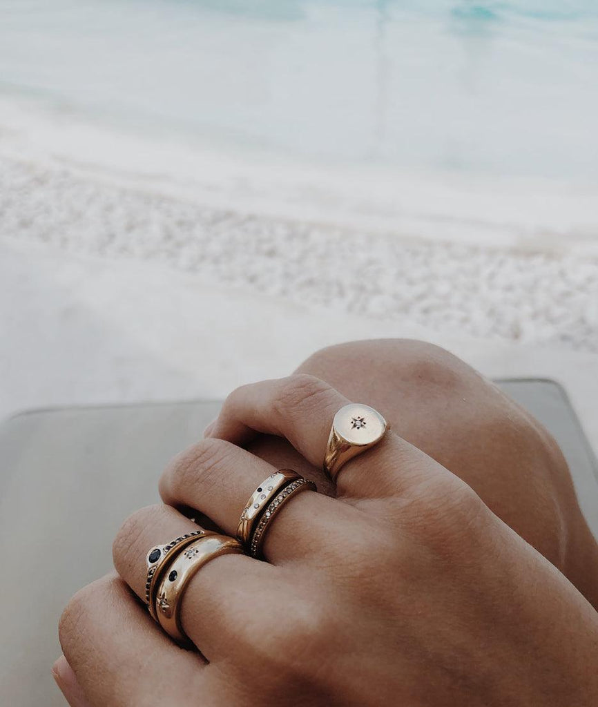 Small signet store ring womens