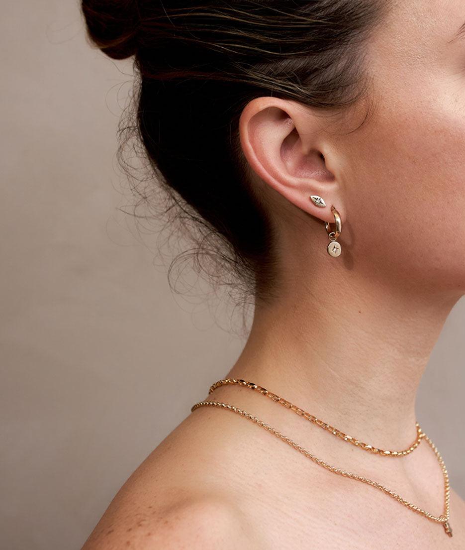 Tiny True North Hoop earrings - RUUSK